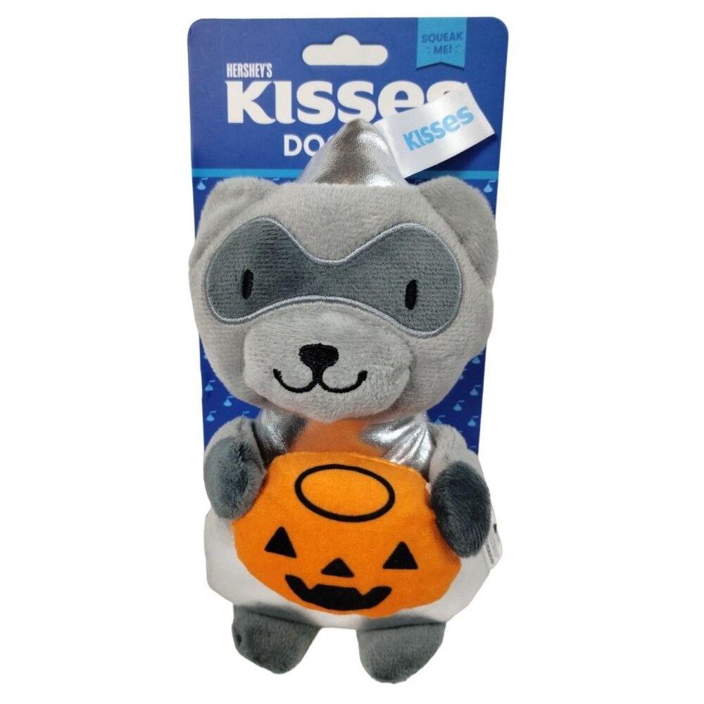 Hersheys Kisses Raccoon Stuffed Plush Squeaky Dog Toy 8 in Crinkle New